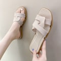 Miniatyrbild 1 av 5: Sommartofflor för damer, utomhusbruk, koreansk stil Ins Web, modesandaler Beige crossover strap 40-41