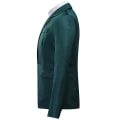 Miniatyrbilde 3 av 5: Yynuda Herre Business Casual Klassisk Hakk Lapel Dobbel Splitt Pure Color Enknapps dressjakke 11 farger Dark Green XS