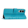 Miniatyrbillede 3 af 5: Læder Wallet Case med Sommerfugl og Blomster til Samsung Galaxy S25 Edge med Rem Multicolor Blue