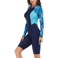 Miniatyrbilde 4 av 5: Badedrakt for kvinner, endel, lang erme, rashguard, dame våtdrakt, atletisk badedrakt, surfing, dykking, glidelås foran, badetøy, Tangrui Navy Blue 2935 L