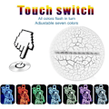 Miniatyrbild 2 av 4: 3D Superhjälte LED Nattlampa Optisk illusion 7 färgväxlande färger med touchkontroll med sprickbas -h