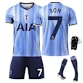 Miniatyrbilde 1 av 3: 2425 Tottenham Hotspur bortefotballdrakt SON Bruk sokker + Beskyttelsesutstyr 28(150-160cm)