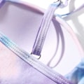 Miniatyrbillede 3 af 4: Kvinder Criss Cross Push Up svømmeoverdele Mavekontrol Halter Bikini Højtaljede badedragter Todelte badedragter Purple-1 X-Large