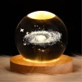 Miniatyrbillede 1 af 2: Luminous 3D Galaxy Planet Solsystem Krystal Kugle Natlampe Sengelampe LED Lampe Med Stativ Galaxy