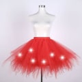 Miniatyrbillede 1 af 5: Skørter Bachelor Party Tutu Tulle Skørt Petticoat Ballet Hoop Skørt 4 Lag Skørt Red XL