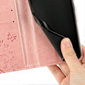 Miniatyrbillede 5 af 5: Læder Wallet Case med Sommerfugl og Blomster til Samsung Galaxy S25 Edge med Rem Multicolor Rose Gold