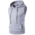 Miniatyrbillede 1 af 3: Mænds Ærmeløs Hoodie Tank Top Gym Sport Vest Light Grey L