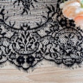 Miniatyrbillede 5 af 5: 16x120 tommer Sort Blonder Dug - Elegant Blomster Boho Bryllupsdekoration