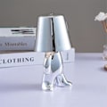 Miniatyrbillede 1 af 5: Sengelamper, Gul Thinker Lampe Bordlampe Ledningsfri Genopladelig Bærbar Dekorativ Natbordlampe Med Usb Opladning -ge silver E