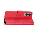 Miniatyrbillede 3 af 5: Læder Wallet Case med Sommerfugl og Blomster til Samsung Galaxy S25 Edge med Rem Multicolor Red