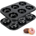 Miniatyrbillede 1 af 5: Donut, Non-stick 6-huls Donut Bageforme, Donuts Form - Bagels Doughnuts Biscuit Kage Bageform Black