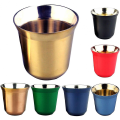 Miniatyrbilde 1 av 5: 80ml Dobbelvegget Termoskopp i Rustfritt Stål for Espresso, Isolasjon, Nespresso Pixie Kaffekopp, Kapselform, Søt Termoskopp, Kaffe Krus -ES