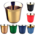 Miniatyrbillede 1 af 5: 80ml Dobbeltvægget Rustfrit Stål Espresso Kop Isolering Nespresso Pixie Kaffe Kop Kapsel Form Sød Thermo Kop Kaffe Krus -ES