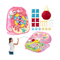 Miniatyrbild 1 av 5: 3 i 1 Bean Bag Toss Game - Hopfällbar Cornhole & Dartboard med Bean Bags