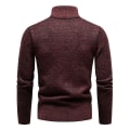 Miniatyrbild 3 av 4: Hög Halsad Stickad Tröja för Män, Långärmad, Pullover Wine Red 2XL
