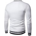 Pikkukuva 2 / 3: Miesten V-kaulaisen pitkähihainen värilohkoinen rento pusero White 3XL