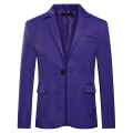 Miniatyrbilde 1 av 5: Yynuda Herre Business Casual Klassisk Hakket Revers Dobbel Split Ren Farge En-knapps Dressjakke 11 Farger Purple XL