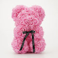 Miniatyrbillede 3 af 5: Valentinsdag Gave 25cm Rose Teddy Bear Fra Blomsterbjørn Med Blomster Rød Rosebjørn Red