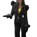 Miniatyrbillede 1 af 5: Vintervarmt Sne-dragt til Kvinder Udendørs Sportsbukser Ski Dragt Vandafvisende Jumpsuit Black Xl