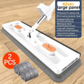 Miniatyrbild 3 av 5: Stor Platt Moppset, 360° Swivelmopp med Urvridningsfunktion, Platt Mopp med Återanvändbara Mikrofibermoppdynor Kompatibla med Trägolv Laminatplattor -hg White Mop with 2 Pads
