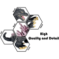 Miniatyrbild 3 av 5: 4-pack Godzilla Actionfigurer - Rörliga Leder, Heisei, Mecha, Ghidorah Set
