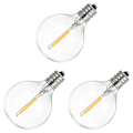 Miniatyrbild 1 av 5: 3st G40 LED-glödlampor, E12 skruvbaskompatibla Solar String Lights Transparent