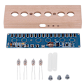 Miniatyrbillede 1 af 5: DIY IN14 Gløderør Ur Kit Bøg Træ Skal Modul Lamper Samling USB 5V Interface