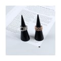 Miniatyrbillede 3 af 5: 5 Pak Kegleformet Akryl Solid Ring Display til Smykkeudstilling Display Stativ (Klar & Sort & Hvid) - Sort