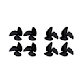 Miniatyrbilde 1 av 5: 8 stk 3-bladet Propell 4 Venstre & 4 Høyre For 2011-5 Fiske Agnsbåt Fiskefinder RC Båt Reservedel Black