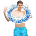Miniatyrbild 2 av 4: Simring, Uppblåsbar Pool Float, Clear Float Tubs, Glitter Simring, Pool Leksaker för sommaren Simbassäng Strandleksak silver 60cm