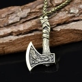 Miniatyrbillede 4 af 4: Dobbeltsidige Rune Ulv Og Ravn Slaviske Amuleter Talismaner Viking Odin Håndøks Halskæder Vedhæng Nordiske Vikinger Smykker -ES