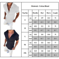 Miniatyrbild 2 av 2: Herröverdelar Button Up Skjorta Kortärmade sommar Casual skjortor White L