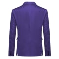 Miniatyrbilde 4 av 5: Yynuda Herre Business Casual Klassisk Hakk Lapel Dobbel Splitt Pure Color Enknapps dressjakke 11 farger Purple M