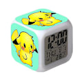 Miniatyrbild 1 av 2: Wekity Pikachu färgglad väckarklocka Led fyrkantig klocka Digital väckarklocka med tid, temperatur, alarm, datum -ES