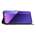 Miniatyrbillede 4 af 5: Læder Wallet Case med Sommerfugl og Blomster til Samsung Galaxy S25 Edge med Rem Multicolor Brown