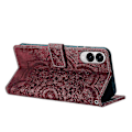Miniatyrbillede 4 af 4: Frosted Læder Etui til Mandala Emed Retro Telefon Red For Samsung Galaxy S25 Edge 5G
