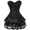 Pikkukuva 3 / 5: Seksikkäät korsettimekot naisille Plus Size -asu Overbust Burlesque korsetti ja set Tutu korsetti -ge Blue 4XL