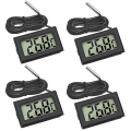 Miniatyrbilde 1 av 5: 4x Digital LCD Termometer Temperaturmåler Med Ekstern Sonden Kompatibel Med Kjøleskap Fryser Kjøleskap Akvarium (4x Svart) -HG