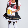 Pikkukuva 4 / 5: Naisten saksalainen Oktoberfest-asu Dirndl perinteinen baijerilainen olutkarnevaali Fraulein Cosplay piikapuku -hg Red L