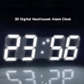Miniatyrbild 3 av 3: Digital 3D LED Vägg-/Skrivbords Klocka Alarm Stora Siffror Automatisk Ljusstyrka USB Temperatur White
