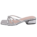 Miniatyrbilde 2 av 5: 2025 Sommer Fransk Stil Elegante Toveis Dameslippers, Medium Tykk Plattform Høyhælte Sandaler Off-white 37