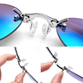 Pikkukuva 2 / 4: Matrix Morpheus -elokuvan miesten retro pyöreät linssit klipsi nenälasit kehyksettömät aurinkolasit -ge Ice Blue Lens