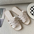 Miniatyrbilde 1 av 5: Sommerslippers for kvinner, utendørsbruk, koreansk stil Ins Web, motesandaler 778-2 Three-band white 36-37