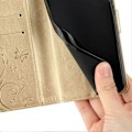 Miniatyrbillede 5 af 5: Læder Wallet Case med Sommerfugl og Blomster til Samsung Galaxy S25 Edge med Rem Multicolor Gold