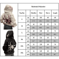 Pikkukuva 2 / 2: Miesten Naisten huppari Löysä Hip Hop Punk Spider Printed hupullinen neulepusero White M