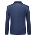 Miniatyrbilde 4 av 5: Yynuda Herre Business Casual Klassisk Hakket Revers Dobbel Split Ren Farge En-knapps Dressjakke 11 Farger Navy 2XL