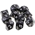 Pikkukuva 2 / 5: Yourandoll 10 kpl D10 polyhedral set - musta DND RPG -lautapeleihin