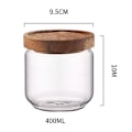 Miniatyrbild 2 av 5: 400 ml Glasburk med Trälock, Lufttät Behållare för Köket, Matförvaring, Spannmål, Te, Kaffebönor