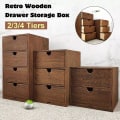 Miniatyrbillede 3 af 5: Træboks Skuffe Træskuffe Smykker Kosmetik Organizer Kontor Hjem Dekoration Boks A