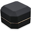 Miniatyrbillede 2 af 5: Luksus ring æske, firkantet fløjl vielsesring etui Smykker gaveæske med led lys til forlovelse bryllup bryllup, sort